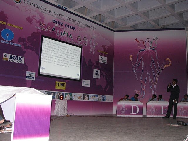 Brahma quiz-club event on campus (2009) — Coimbatore Institute of Technology
