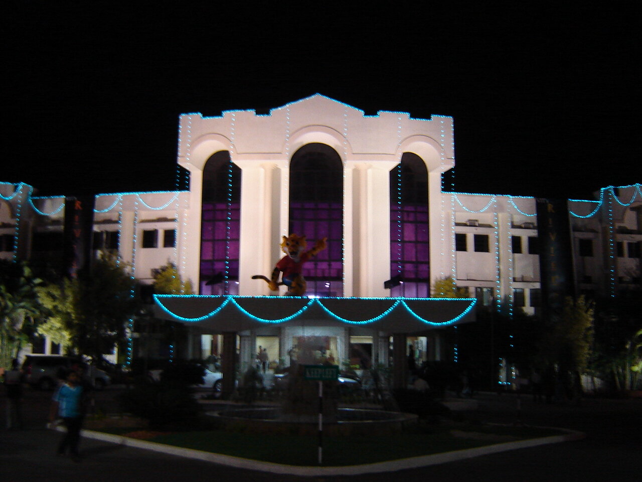 The administrative block lit for Riviera — Vellore Institute of Technology, Vellore
